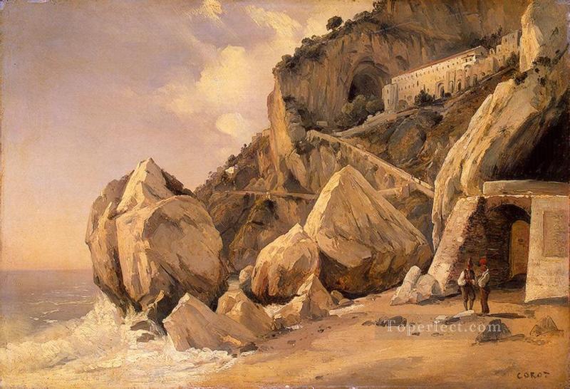 Rocas en Amalfi plein air Romanticismo Jean Baptiste Camille Corot Pintura al óleo